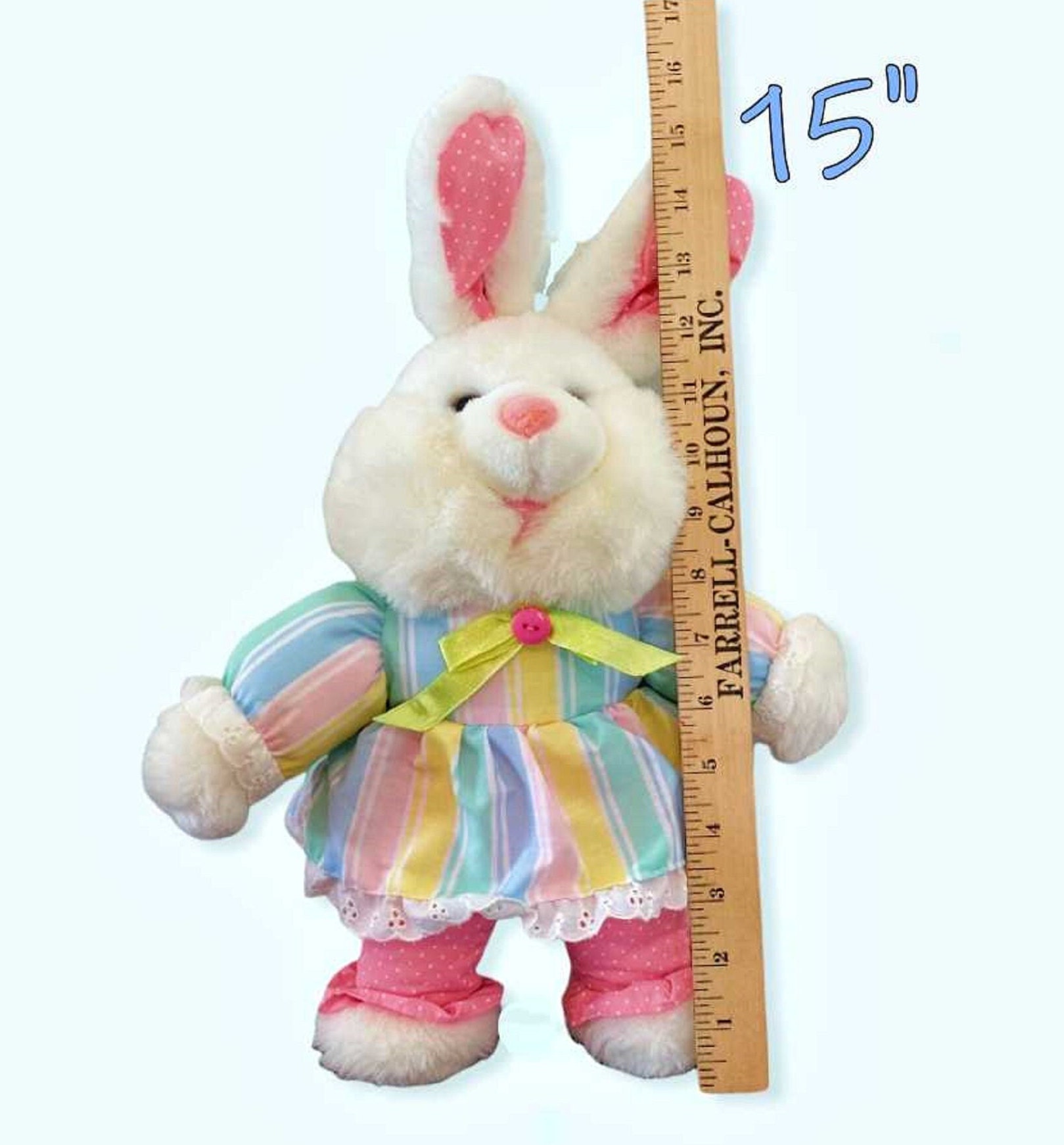 ヴィンテージ 1990 年代 ホワイト イースター バニー ウサギ 15 インチ