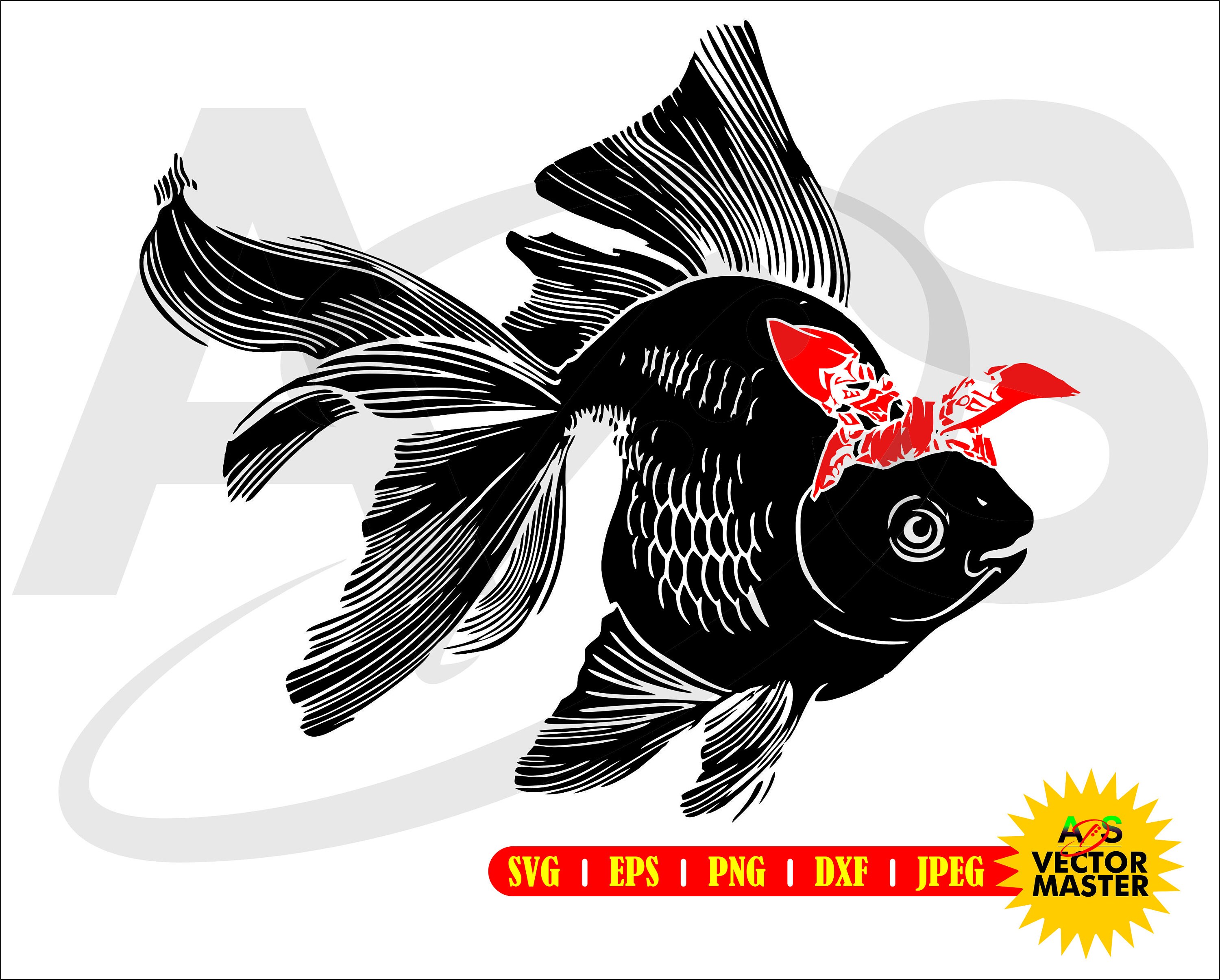Download Bandana Goldfish High Quality Cutting And Or Print File Svg Etsy