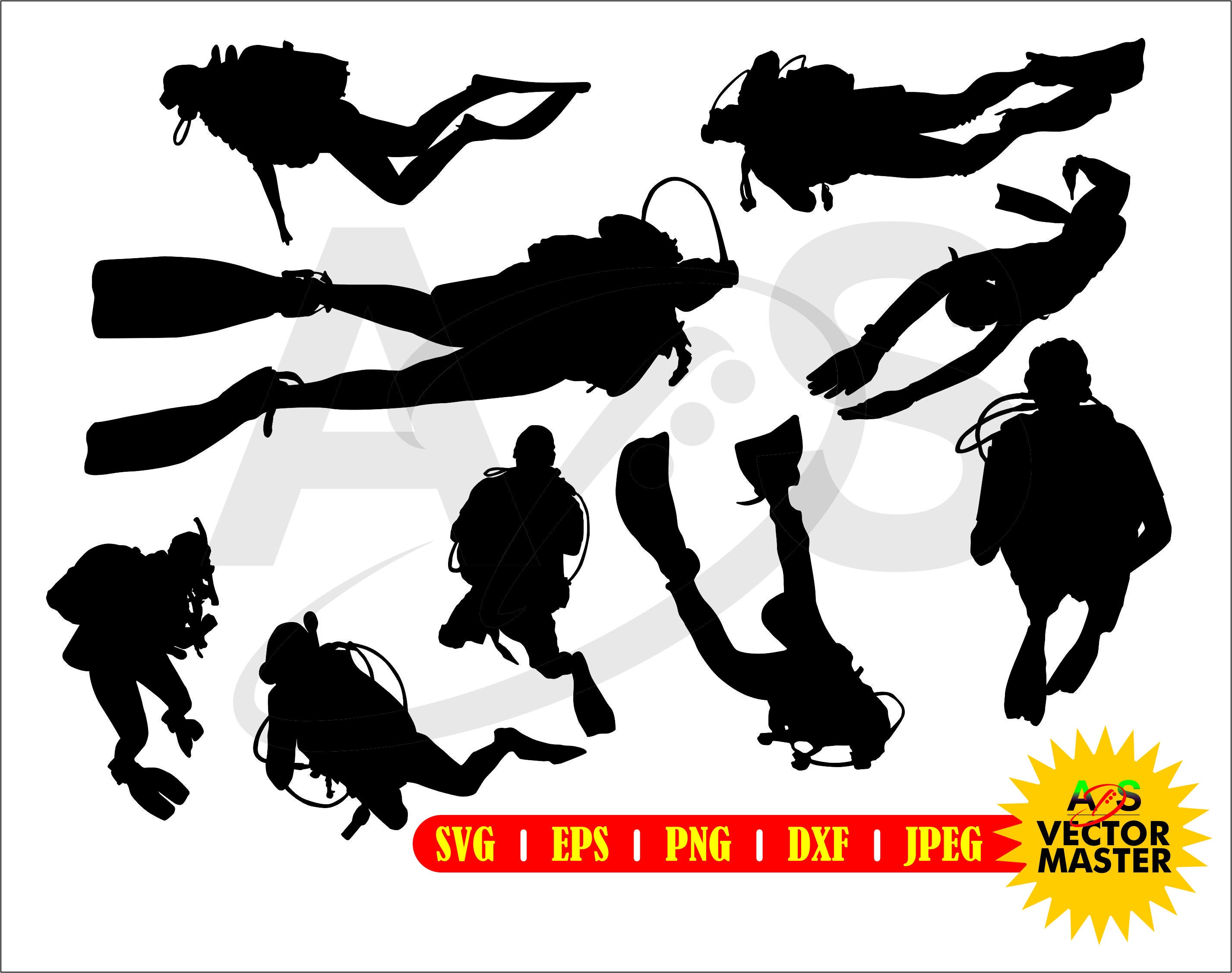 Taucher hochwertige Schneiden und/oder Drucken Datei Svg Etsy