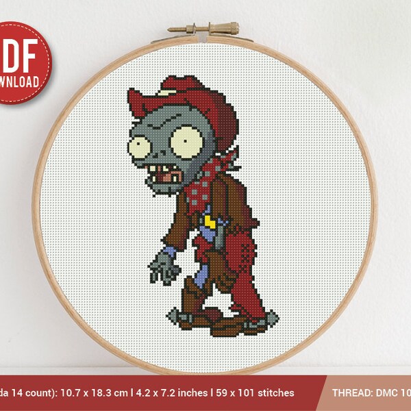 Zombie Cross Stitch Etsy