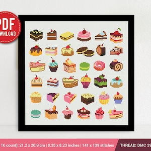 Mini Cake Cross stitch pattern | Embroidery Pattern | Instant Download | Embroidery Designs