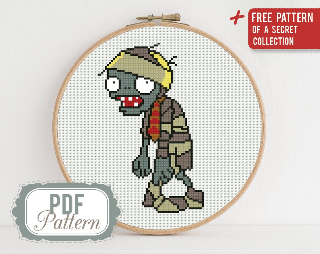 Cross stitch pattern Mummy Zombie Cross stitch pattern Plants Etsy