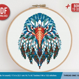 Mandala Eagle Cross stitch pattern Bird | Embroidery Pattern | Instant Download | Cross Stitch Patterns | Embroidery Designs