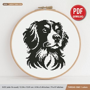 Setter dog Cross stitch pattern, dog breed, silhouette, animals, puppy, beginner counted, modern chart, gift DIY, embroidery, instant PDF