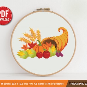 Thanksgiving Day Cross stitch pattern | Embroidery Pattern | Instant Download | Embroidery Designs