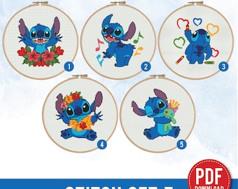 リロ アンド スティッチ アロハ クロスステッチ パターン | 刺繍