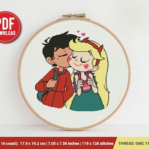 Star vs forces of Evil Cross stitch pattern | Embroidery Pattern | Instant Download | Embroidery Designs