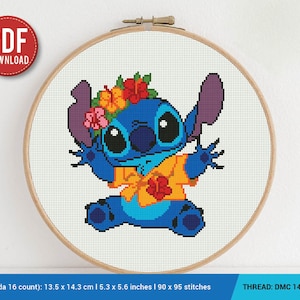 Lilo and Stitch Kreuzstichmuster | Stickmuster | Sofortdownload | Stickdateien