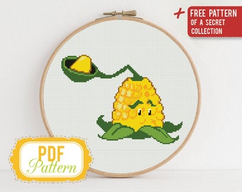 Cross stitch pattern Kernel-Pult Cross stitch pattern Plants vs Zombies PDF Format Instant Download Home decor Modern