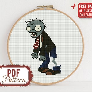 Schema punto croce Zombi base Schema punto croce Piante contro Zombi Formato PDF Download immediato Arredamento casa Gioco moderno
