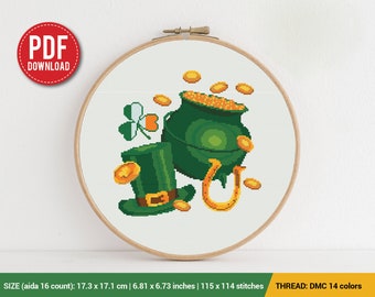 Saint Patrick's day Cross stitch pattern | Embroidery Pattern | Instant Download | Embroidery Designs