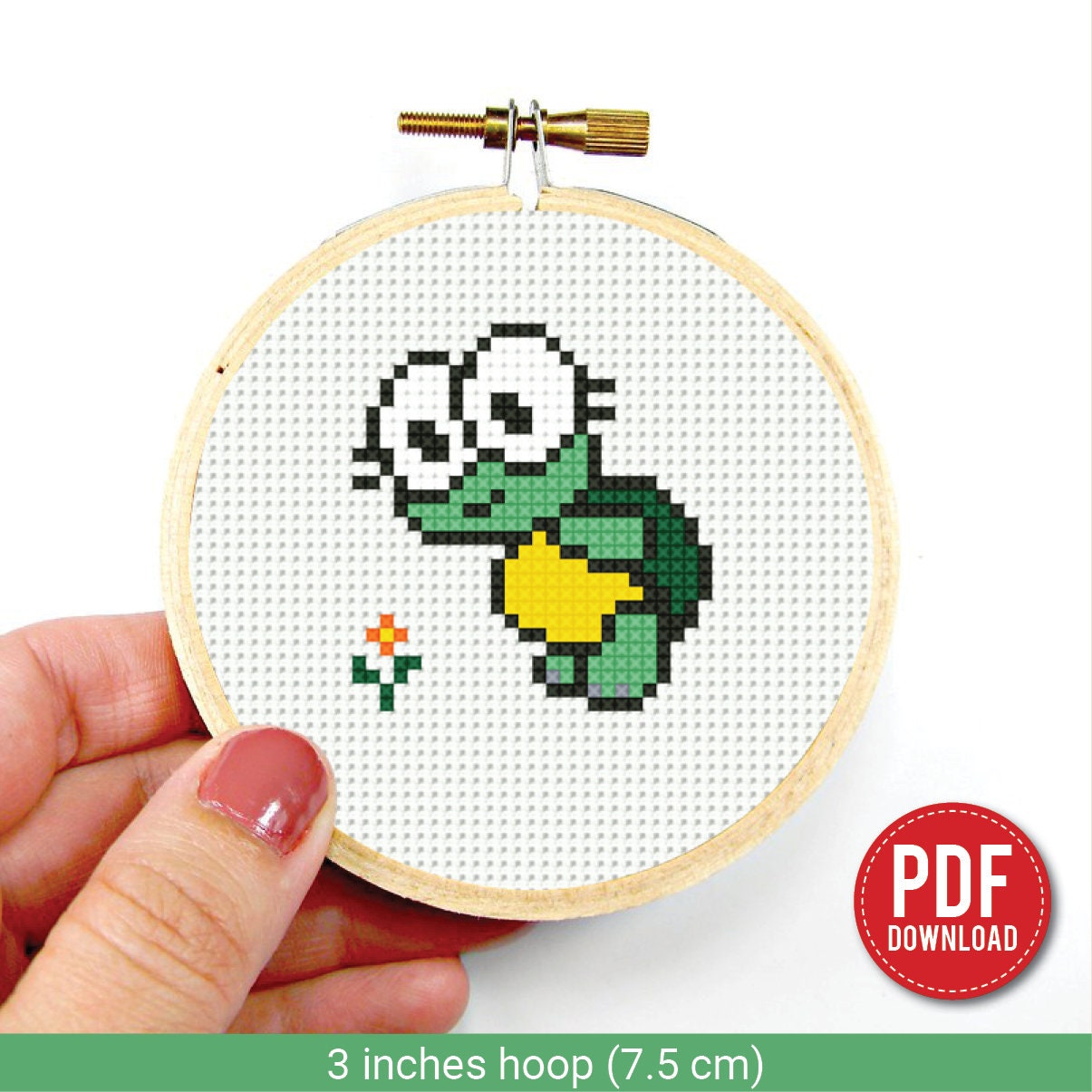 Kruissteekpatroon minischildpad, borduurmotief voor beginners (pdf) - Etsy  België, image size:1205x1205