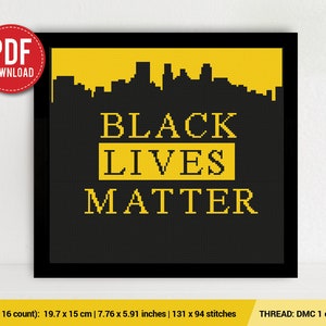 Black lives Matter, BLM Cross stitch pattern | Embroidery Pattern | Instant Download | Embroidery Designs