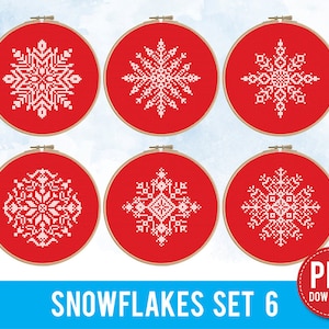 Christmas Bundle  Snowflakes, Christmas decor cross stitch pattern, decor, counted, chart, gift DIY, embroidery, instant PDF