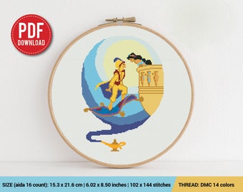 Princess Jasmine Cross stitch pattern | Embroidery Pattern | Instant Download | Embroidery Designs