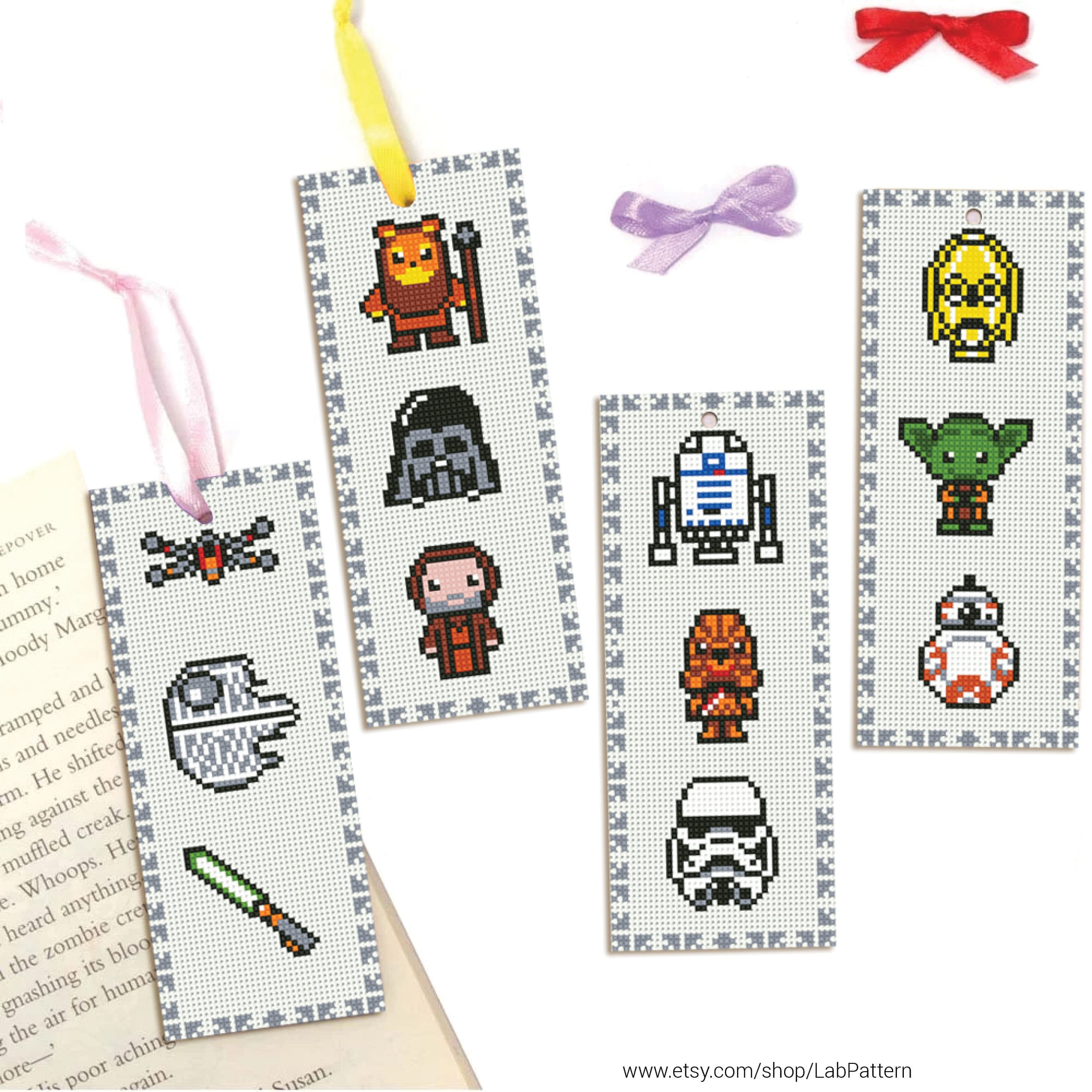 Bookmarks Star Wars Set 4 Cross Stitch Pattern Embroidery Etsy