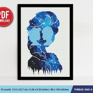 Silhouette Elsa Frozen Cross stitch pattern | Embroidery Pattern | Instant Download | Embroidery Designs
