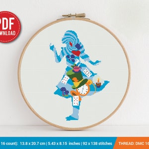 Alice in Wonderland Silhouette Cross stitch pattern | Embroidery Pattern | Instant Download | Embroidery Designs