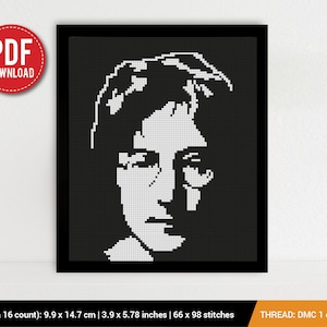 John Lennon Kreuzstichmuster | Stickmuster | Sofortdownload | Stickdateien