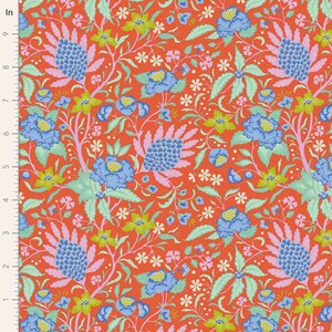 Tilda Fabric Bloomsville Collection, Flowertangle (Persimmon) (100505)