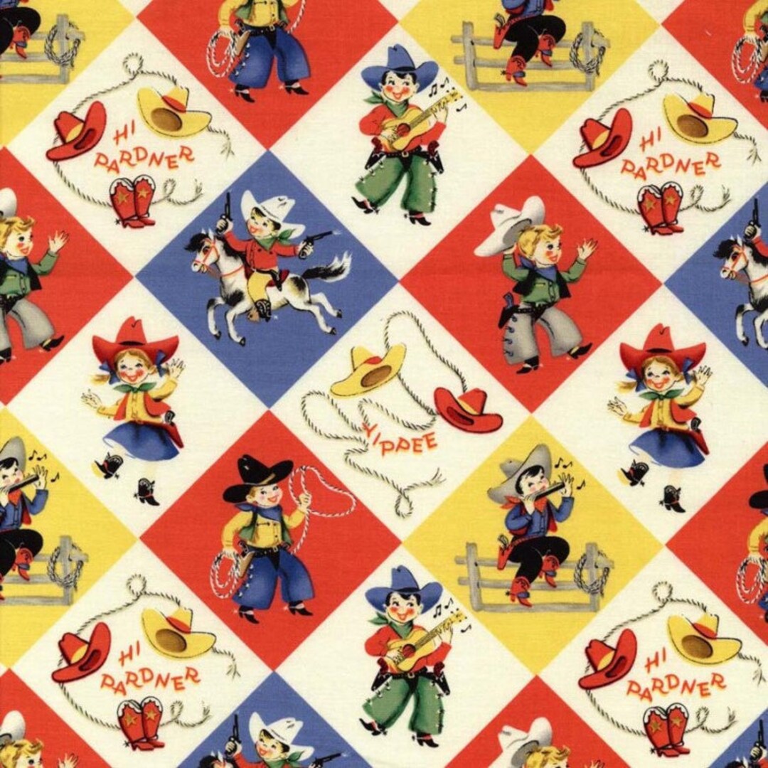 Michael Miller Fabric Retro Collection, Yippie - Etsy