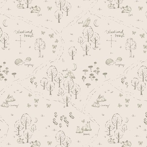 Liebe Stella Stoffe aus Willow Collection, Waldkarte (Stella-DCJ3013)