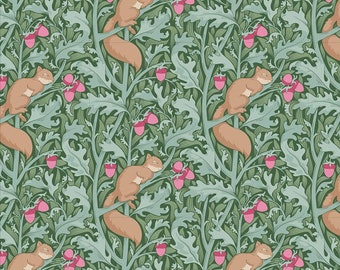 Tilda Fabric Hibernation Collection, Squirreldream (Sage)