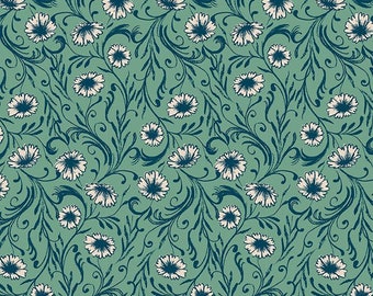 Ruby Star Society by Moda Fabrics Reading Nook Collection, Small Floral (Soft Aqua) (RS2082 13)
