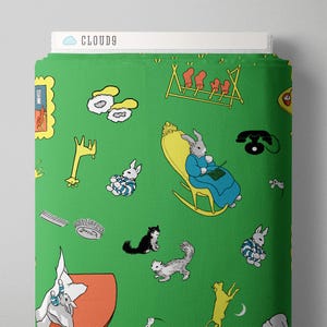 GNM Tossed - Teal - Goodnight Moon - Margaret Wise Brown - Cloud 9 Fabrics - Poplin GNM Tossed - Teal - Goodnight Moon - Margaret Wise Brown - Cloud 9 Fabrics - Poplin