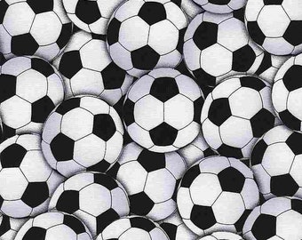 Timeless Treasures Fabric Cheer Squad Collection, Packed Soccer Balls (GAIL-C4820)