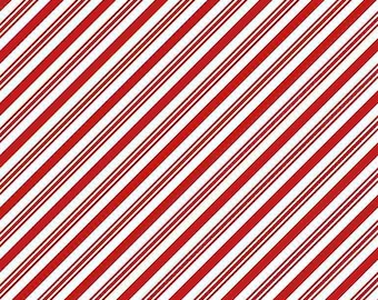 Timeless Treasures Fabric Gingerbread Dreams Collection, Candy Cane Diagonal Stripes (GAIL-CD1465)