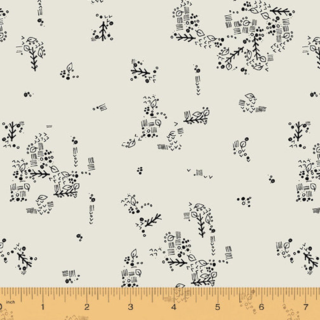 Anthology Fabric Jaye Bird Collection, Doodles ivory 532751 Etsy
