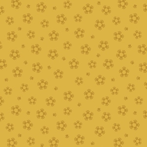 Lewis & Irene Fabric Paws and Claws Collection, Paws in Flowers (Yellow) (A710.1)