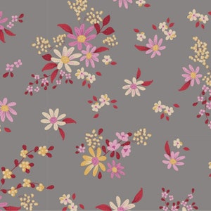 Tilda Fabric Chic Escape Collection, Daisyfield Blenders (Grey) (110052)