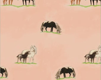 Anthology Fabric Heather Ross von Hand Collection, Ponies (Peach) (54253D-4)