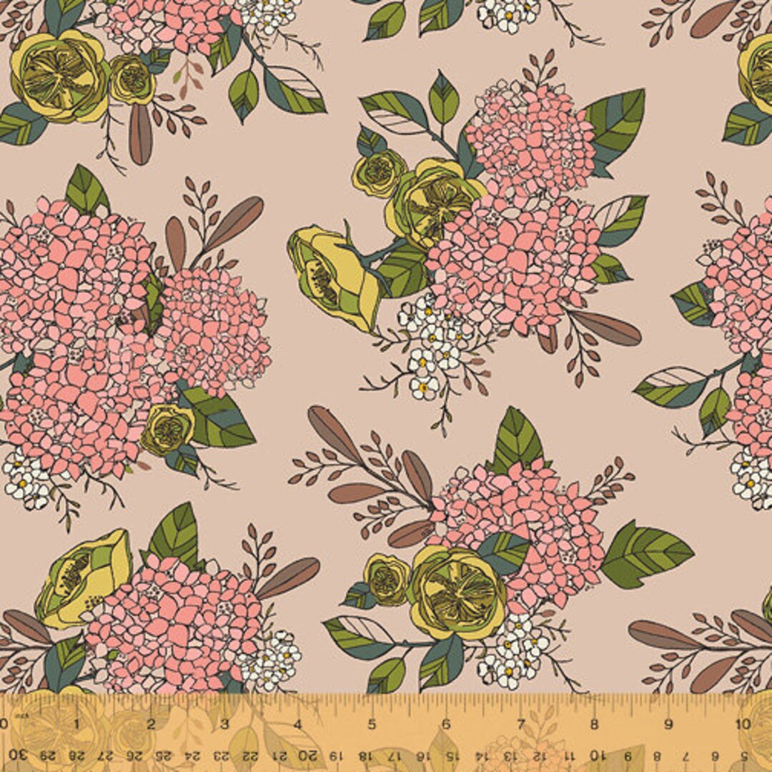 Anthology Fabric Jaye Bird Collection Jayes Bouquet pink Etsy