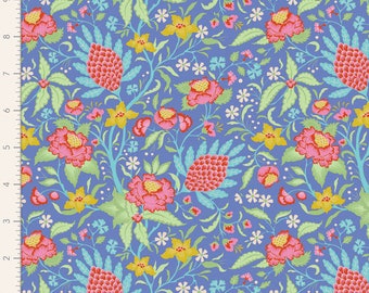 Tilda Fabric Bloomsville Collection, Flowertangle (Blue) (100509)