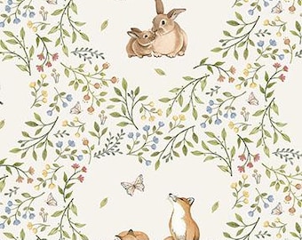 Northcott Woodland Heart Collection, Creme (DP28720-11)