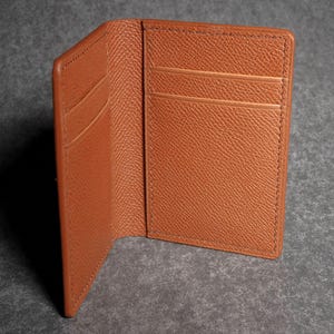 Cartera plegable vertical de cuero premium para hombre y mujer, tarjetero de seis bolsillos, regalo