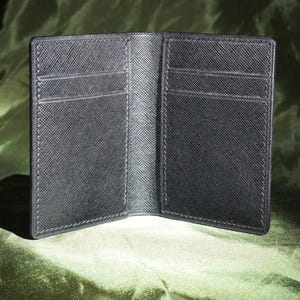 Cartera plegable única para hombre, tarjetero vertical de cuero Saffiano y Epi negro para hombres y mujeres, es un regalo genial.