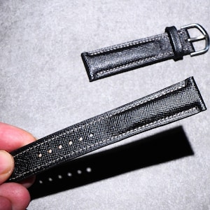 Black Saffiano 20mm Watch Strap: