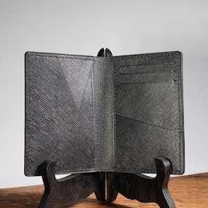 Taschen-Organizer, cooles minimalistisches vertikales Bifold aus luxuriösem Saffiano & Epi-Leder, modischer ästhetischer Kartenhalter für die Vordertasche