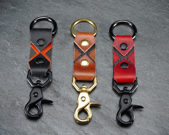 Clip-On / Swivel Leather Keychain