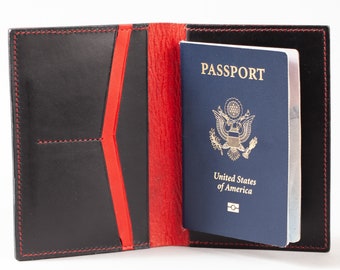 Italian Flag Leather Passport Cover Black Holder RFID Safe Gift 483