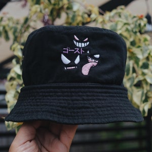 Ghost Type 90s Anime Embroidered Bucket Hat