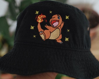 Charmander Anime Embroidered Bucket Hat