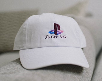 PS Vaporwave 90s Retro Gaming Nostalgia Embroidered Hat
