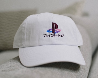 Casquette rétro gaming nostalgie brodée PS Vaporwave des années 90