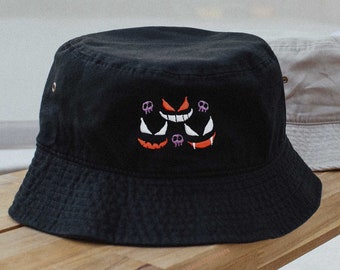 Lavender Town Ghost Type Anime Embroidered Bucket Hat