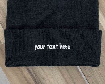 Your Text Here Custom Embroidered Beanie